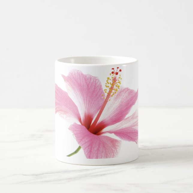 Personlig Rosa hibiscus-kaffe/te mugg (Center)
