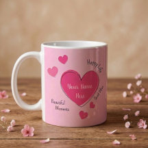 Personlig Rosa Hjärtan Kaffe Kopp
