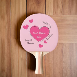 Personlig rosa hjärtan pingisracket