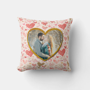 Personlig Rosa Hjärtar Alla hjärtans dag-gåva Kudde