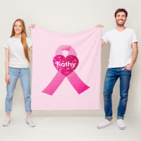 Personlig Rosa Hjärter Ribbon Breast Cancer