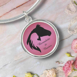 Personlig Rosa Horse and Owner Namn