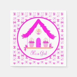 Personlig Rosa House Det är en flicka Pappersservett
