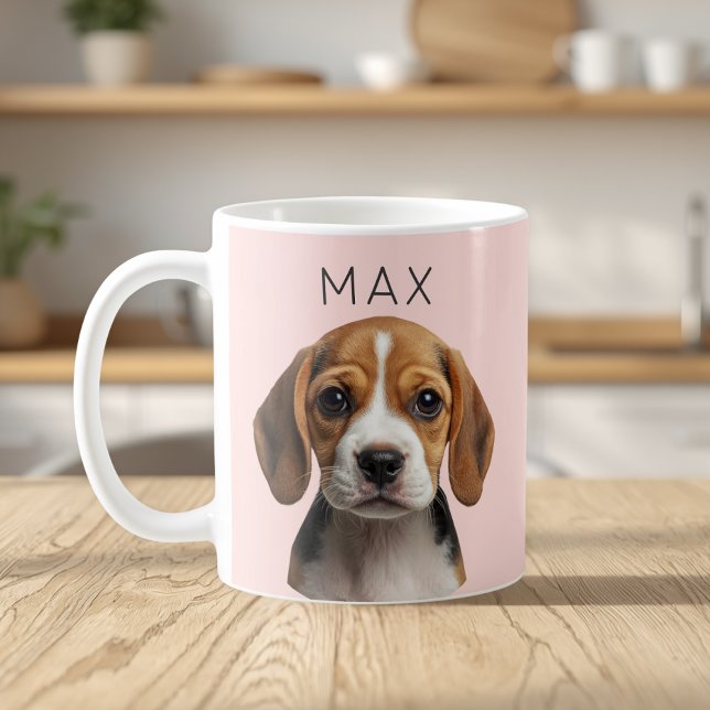 Personlig rosa hundfoto-mugg kaffemugg (Skapare uppladdad)
