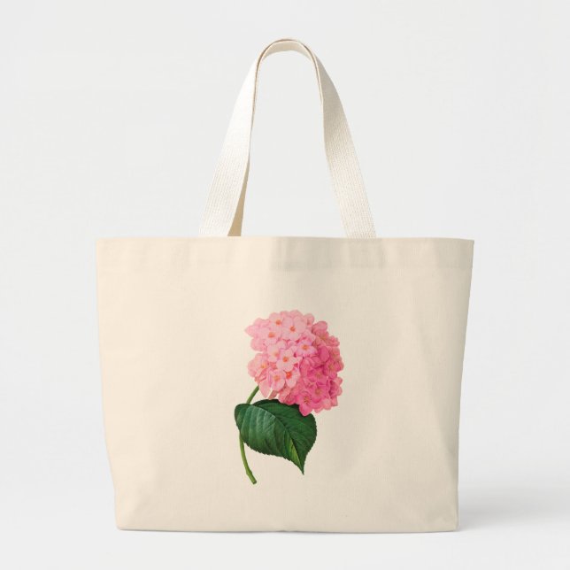 Personlig Rosa Hydrangea Jumbo Tote Tygkasse (Framsidan)