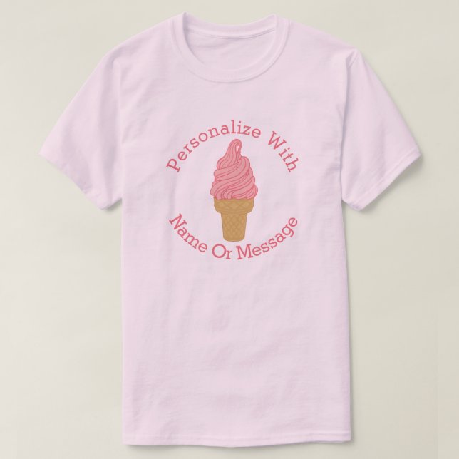 PERSONLIG Rosa Ice Cream Cone Tröja (Design framsida)