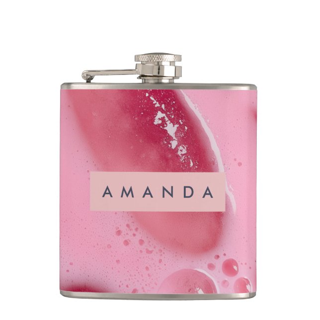 Personlig Rosa Is och Bubblor Estetik Fickplunta (Framsidan)