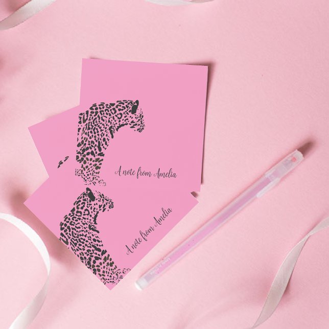 Personlig Rosa Jaguar Notes Post-it Block (Skapare uppladdad)
