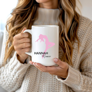 Personlig Rosa Jazz Dancer Kaffemugg