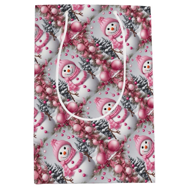 Personlig Rosa jul Snögubbe (Framsidan)