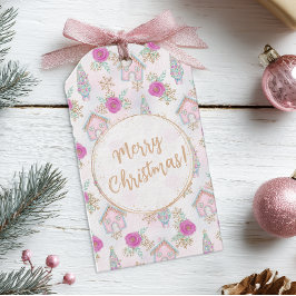 Personlig Rosa Julpepparkaka Jul Presentetikett