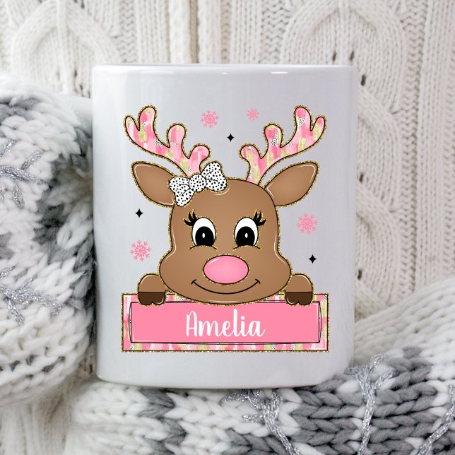 Personlig rosa julren Xmas-present Kaffemugg (Skapare uppladdad)