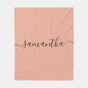 Personlig  Rosa Kalligrafi Namn Fleecefilt