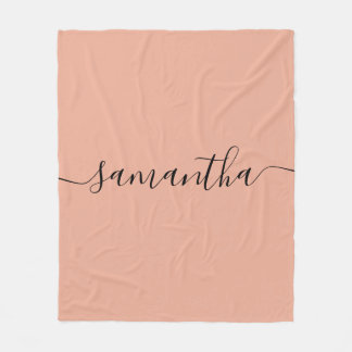 Personlig Rosa Kalligrafi Namn Fleecefilt