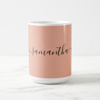 Personlig Rosa Kalligrafi Namn Kaffemugg