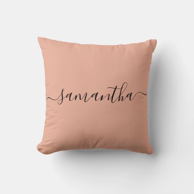 Personlig  Rosa Kalligrafi Namn Kudde (Framsida)