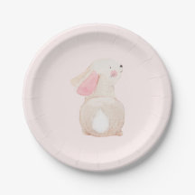 Personlig rosa kanin förstagångsfödelsedags papper