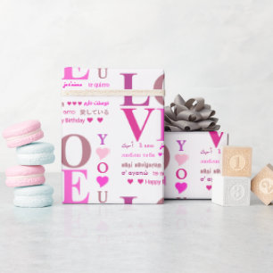Personlig Rosa "KÄRLEK You" på Romantik Presentpapper