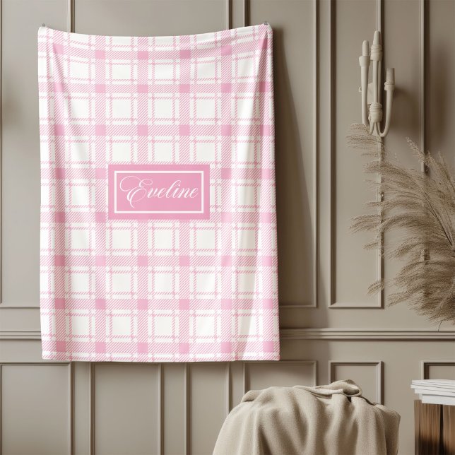 Personlig Rosa Kast Chic Pastell Estetik Fleecefilt (Personalized Pink Throw Chic Pastel Aesthetic)