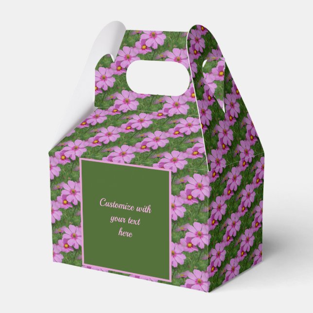 Personlig Rosa Kosmosblomma Presentaskar (Framsidan Sidan)