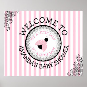 Personlig Rosa Ladybug Baby Shower Poster