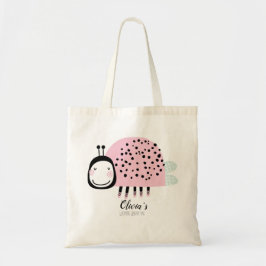 Personlig Rosa Ladybug Bibliotek Bag Tygkasse