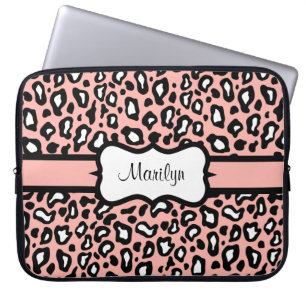 Personlig Rosa Leopard Laptop sleeve Fodral Gift