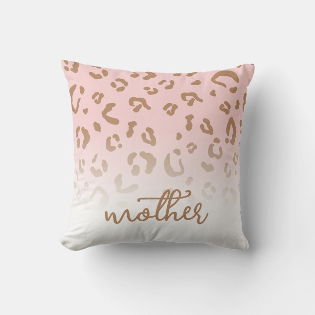 Personlig Rosa Leopard Mönster Script Mor Kudde (Framsida)
