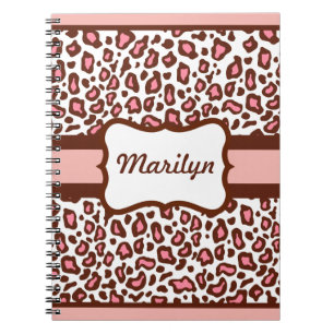 Personlig Rosa Leopard Notebook Journal Gift Anteckningsbok