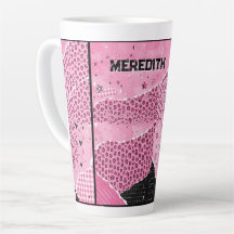Personlig rosa leopardcollage Lattemugg