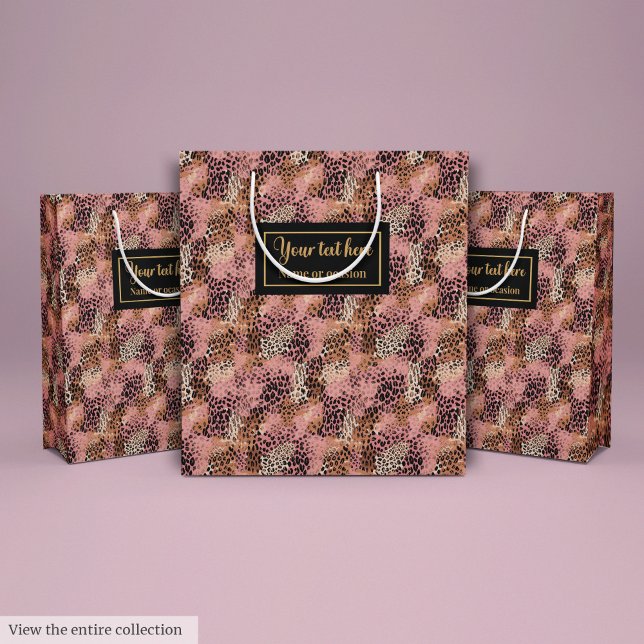 Personlig rosa leopardskinnslux lyxpresentförpackn (Personalized pink leopard skin luxury gift wrap)