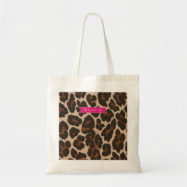 Personlig Rosa Leopardsmyckad Chic Djurtryck Tygkasse (Framsidan)