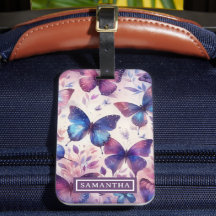 Personlig Rosa Lila Watercolor Butterfly