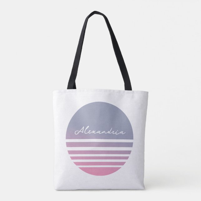 Personlig Rosa Lilac Ombre Sunset Tygkasse (Baksida)