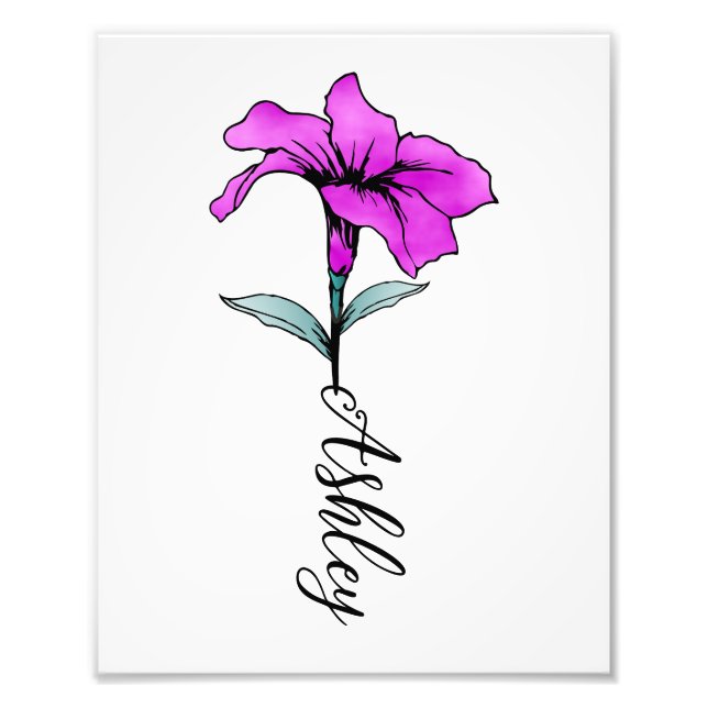 Personlig Rosa Lily Flower Fototryck (Framsidan)