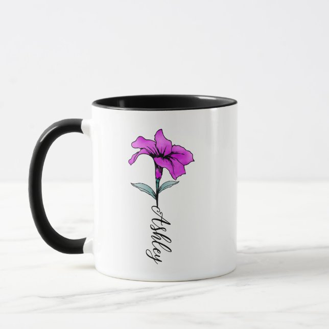 Personlig Rosa Lily Flower Mugg (Vänster)