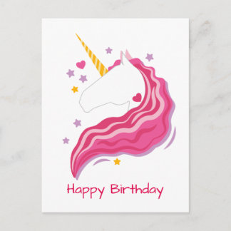 Personlig Rosa Magic Unicorn Vykort