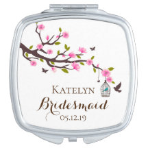 Personlig Rosa Magnolia Gren Bridesmaid Gift