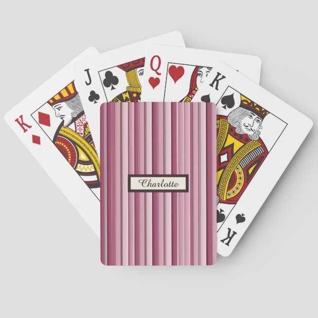 Personlig Rosa Mauve Rand Poker Cards Casinokort (Baksidan)