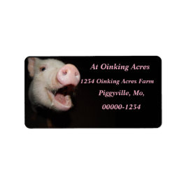 Personlig Rosa Mini Gris Adressetiketter