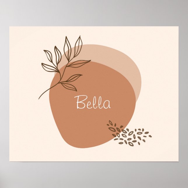 Personlig rosa minimalistisk väggkonst |  (Framsidan)