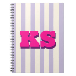 Personlig rosa monogram, anpassade begynnelsebokst anteckningsbok