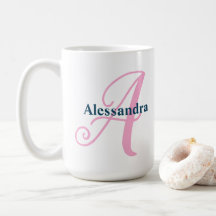 Personlig Rosa Monogram Brev Ett eget namn