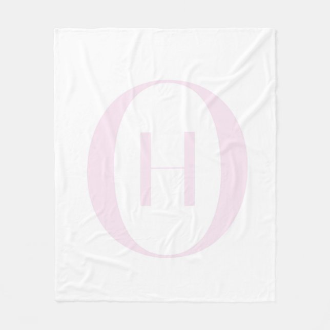 Personlig rosa monogram initial lyxig filt (Framsidan)