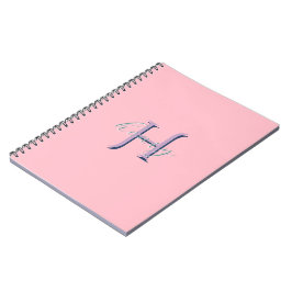 Personlig rosa monogram initial och namn anteckningsbok