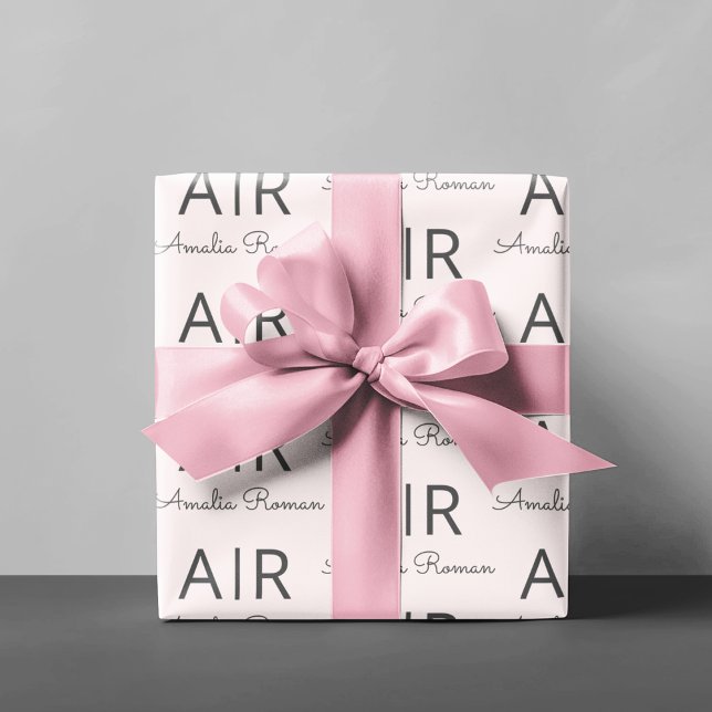 Personlig Rosa Monogram Presentpapper (Skapare uppladdad)