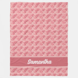 Personlig Rosa Mönster Blanket Fleecefilt