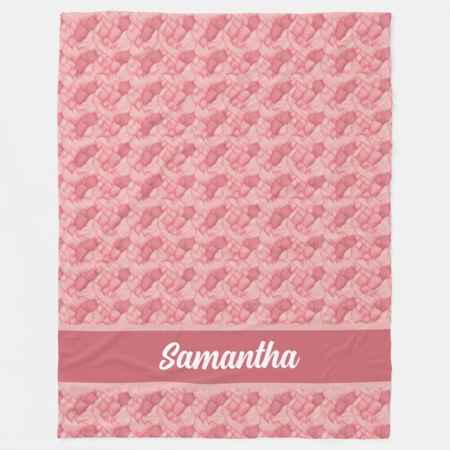 Personlig  Rosa Mönster Blanket Fleecefilt (Framsidan)