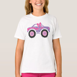 Personlig Rosa Monster Lastbil Shirt for Girls T