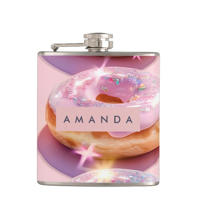 Personlig Rosa Munk med Glitter Fickplunta (Framsidan)